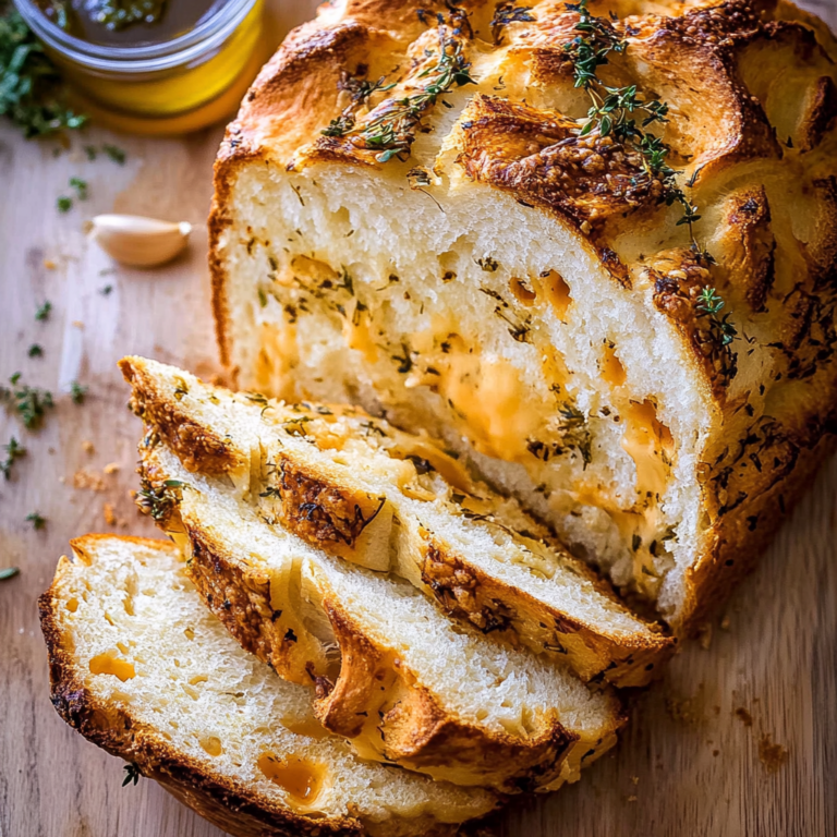 Soft Garlic Herb Cheddar Cheese Bread
