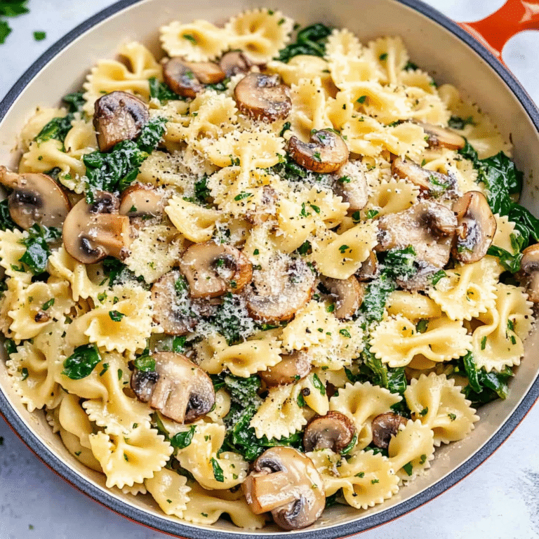 Spinach Mushroom Pasta Recipe