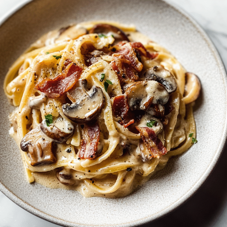 Creamy Bacon Mushroom Pasta