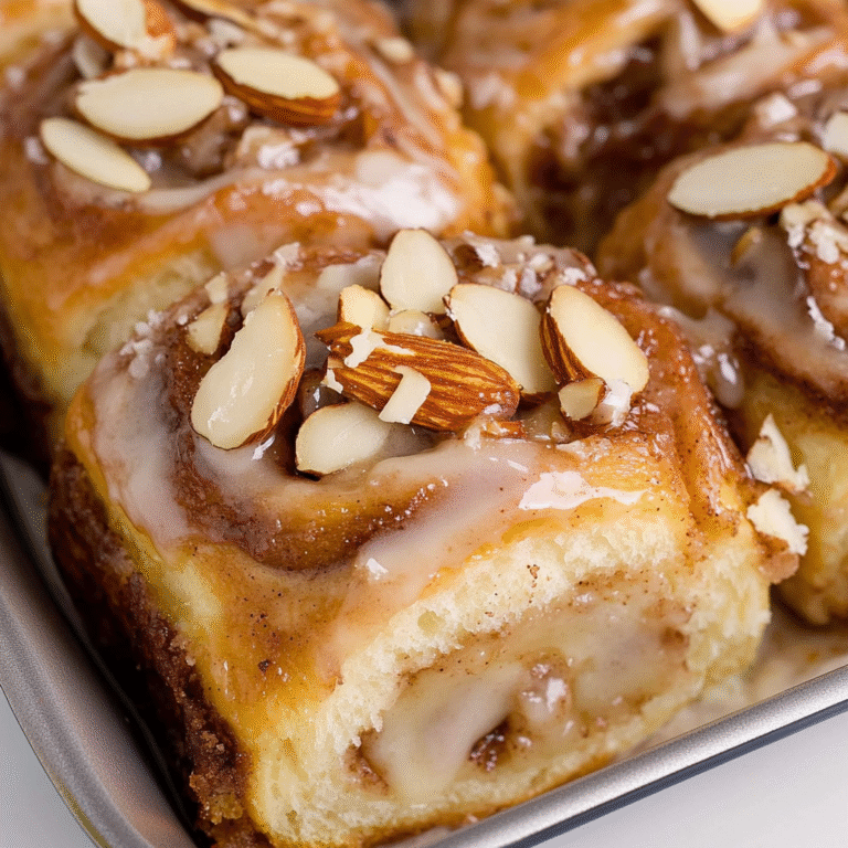 Homemade Triple Almond Cinnamon Rolls