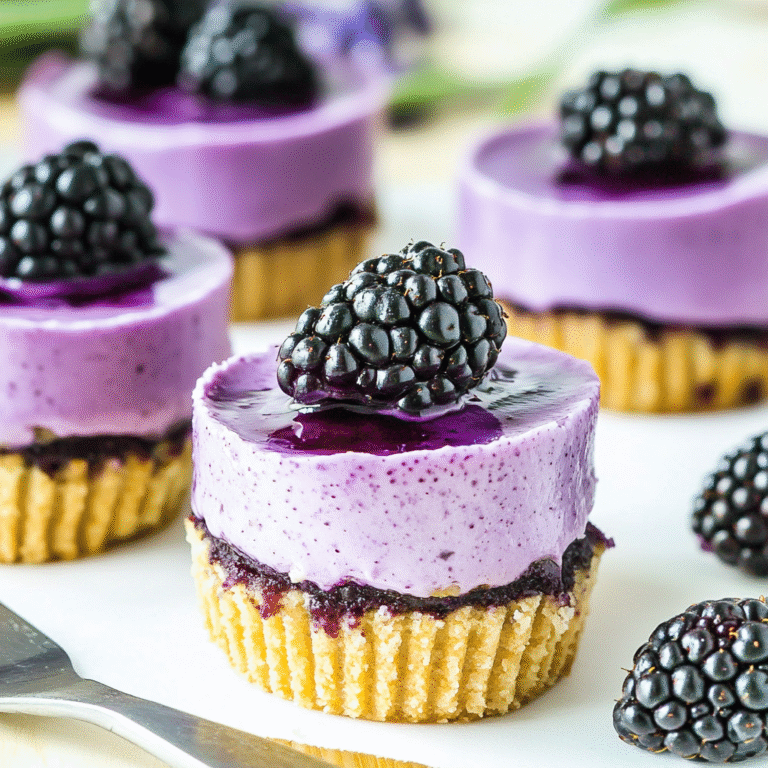 Mini Blackberry Lavender Cheesecake