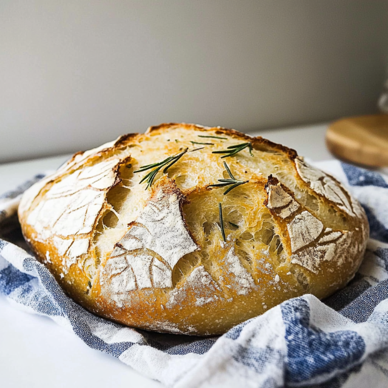 Crusty Roasted Garlic and Rosemary Bread