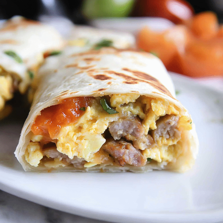 Freezer Breakfast Burrito with Sausage and Eggs