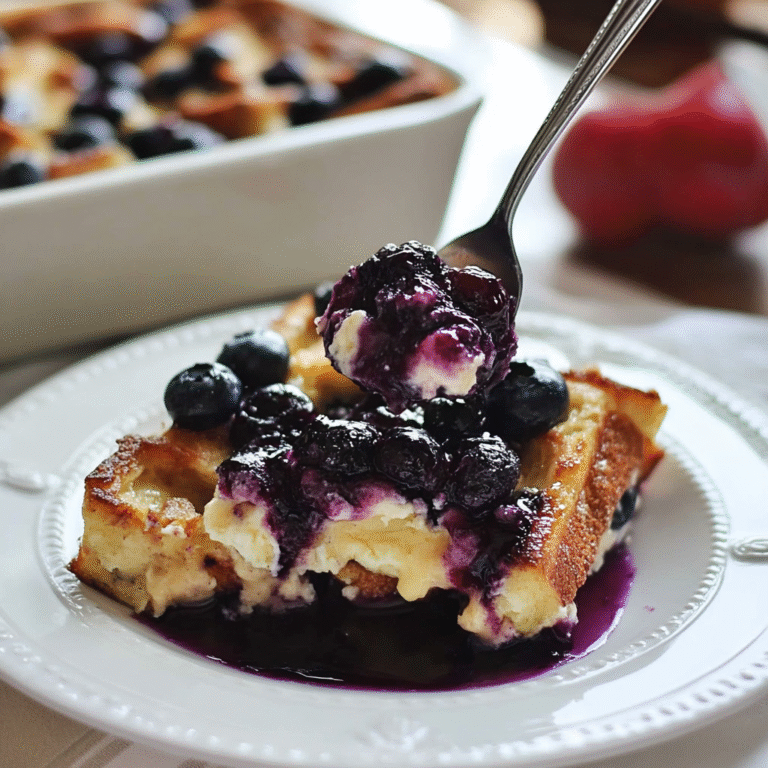 Blueberry Cream Cheese French Toast Casserole