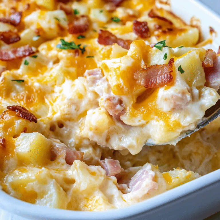 Ham & Bacon Cheesy Potatoes Recipe