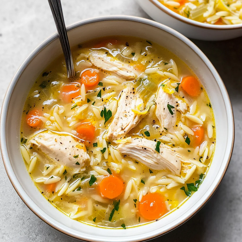 Lemon Chicken Orzo Soup