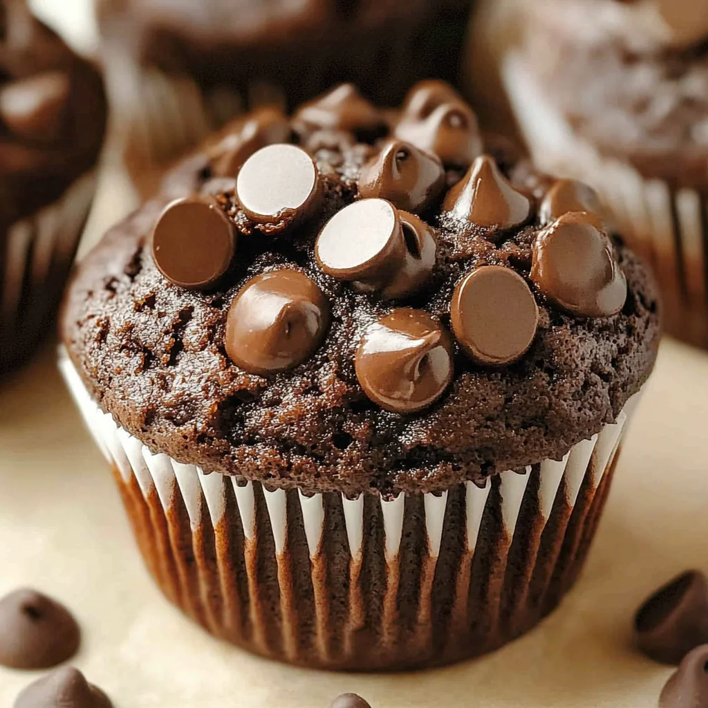 Moist Double Chocolate Espresso Muffins (with sour cream)