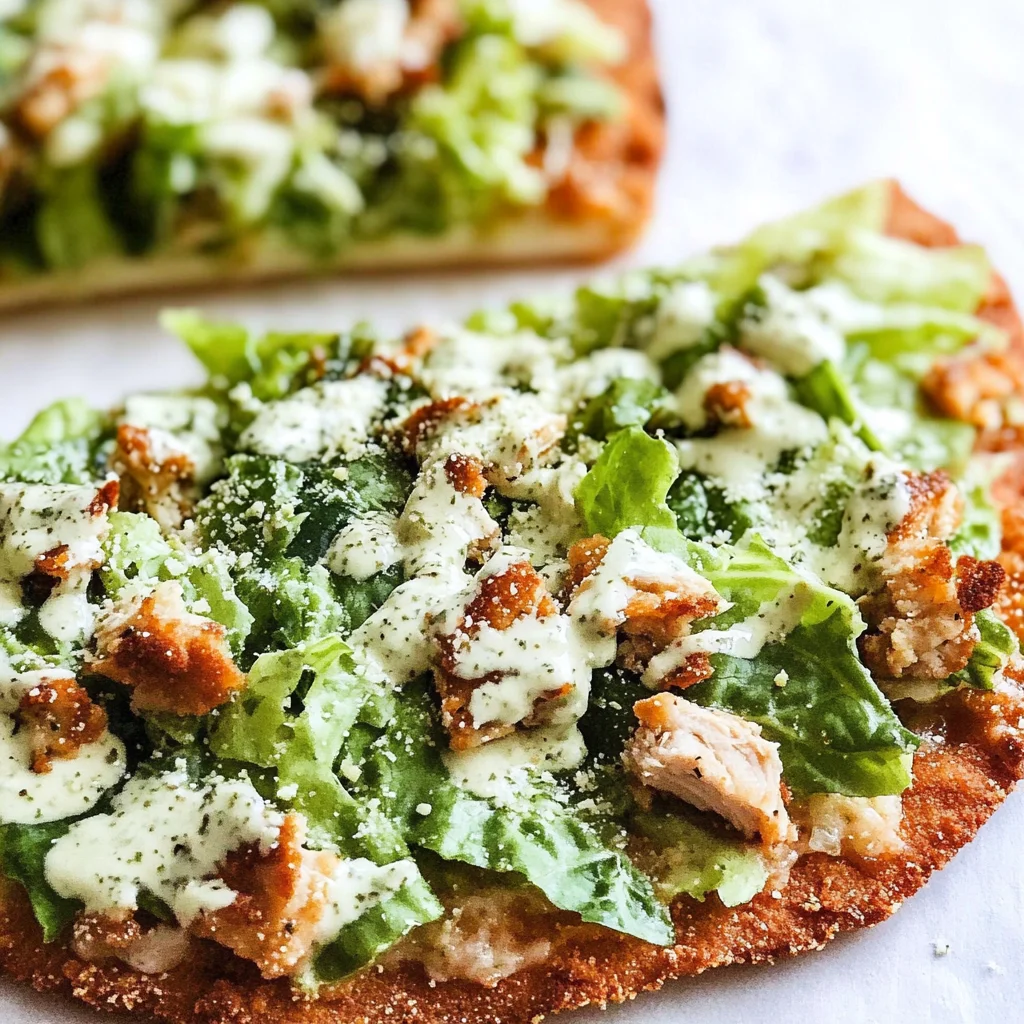 Chicken Crust Caesar Salad Pizza