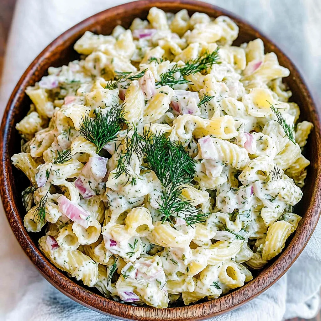 Creamy Dill Pickle Pasta Salad