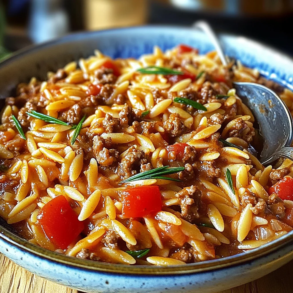 Ground Beef Orzo