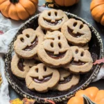 Milk Chocolate Stuffed Jack-O'-Lantern Cookies