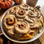 Pumpkin Butter Cinnamon Rolls with Coffee Icing