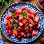 Watermelon Fruit Salad with Lime Mint Dressing