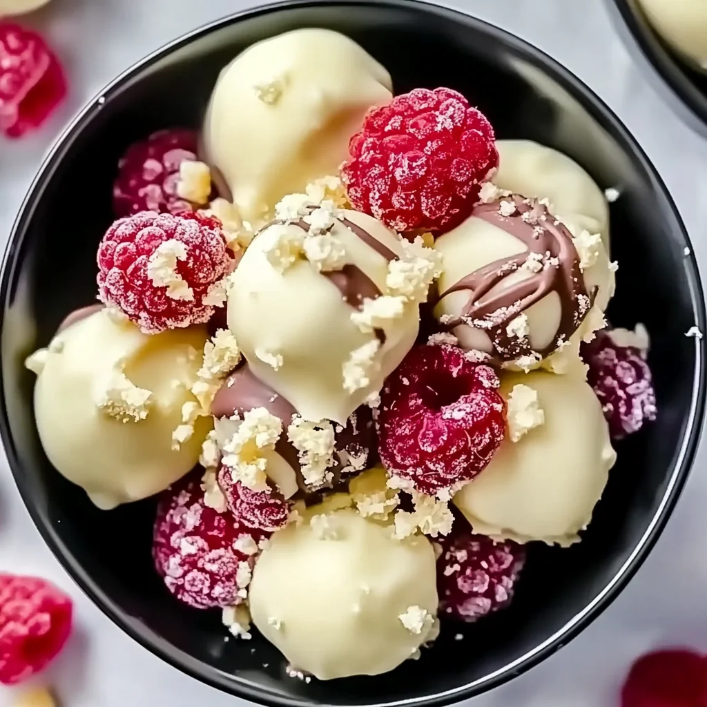 White Chocolate Raspberry Cheesecake Balls