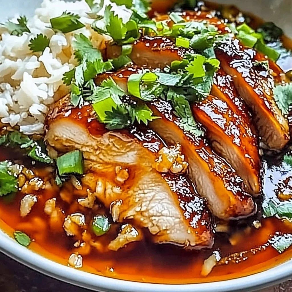 Caramelised Soy Chicken in Garlic Ginger Broth with Rice: An Incredible Comfort Meal