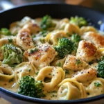 Easy Creamy Tortellini with Chicken and Broccoli Recipe