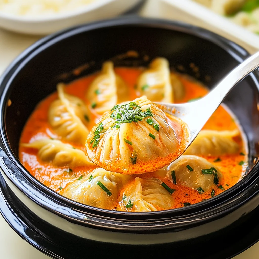 Soup Dumplings in Creamy Gochujang Sauce