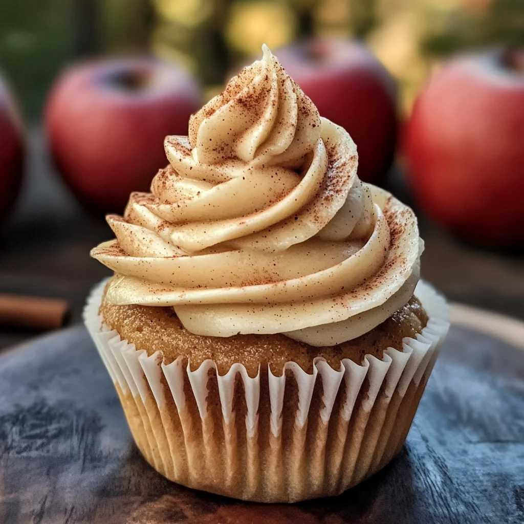 Apple Cider Cupcakes with Spiced Buttercream Frosting (gluten-free, whole grain)