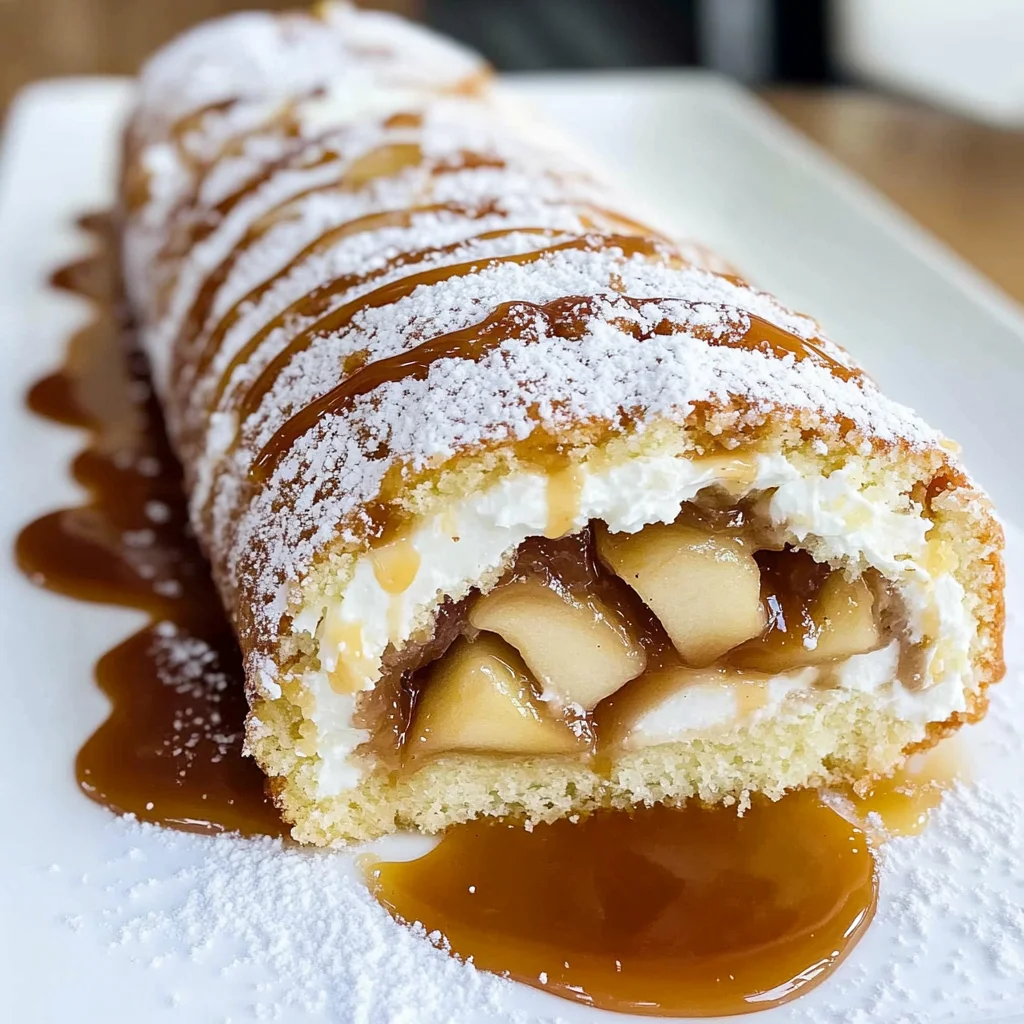 Apple Pie Cake Roll with Mascarpone Filling