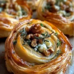 Blue Cheese Walnut Thyme Puff Pastry Twirl Recipe