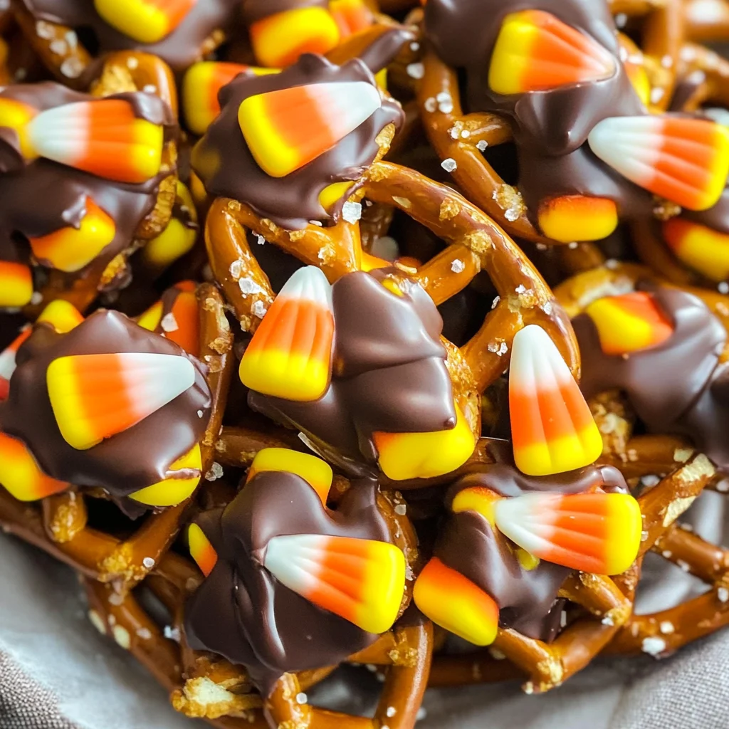 Candy Corn Pretzel Bites