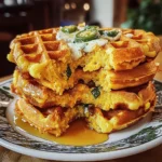 Cheddar Jalapeño Cornbread Waffles