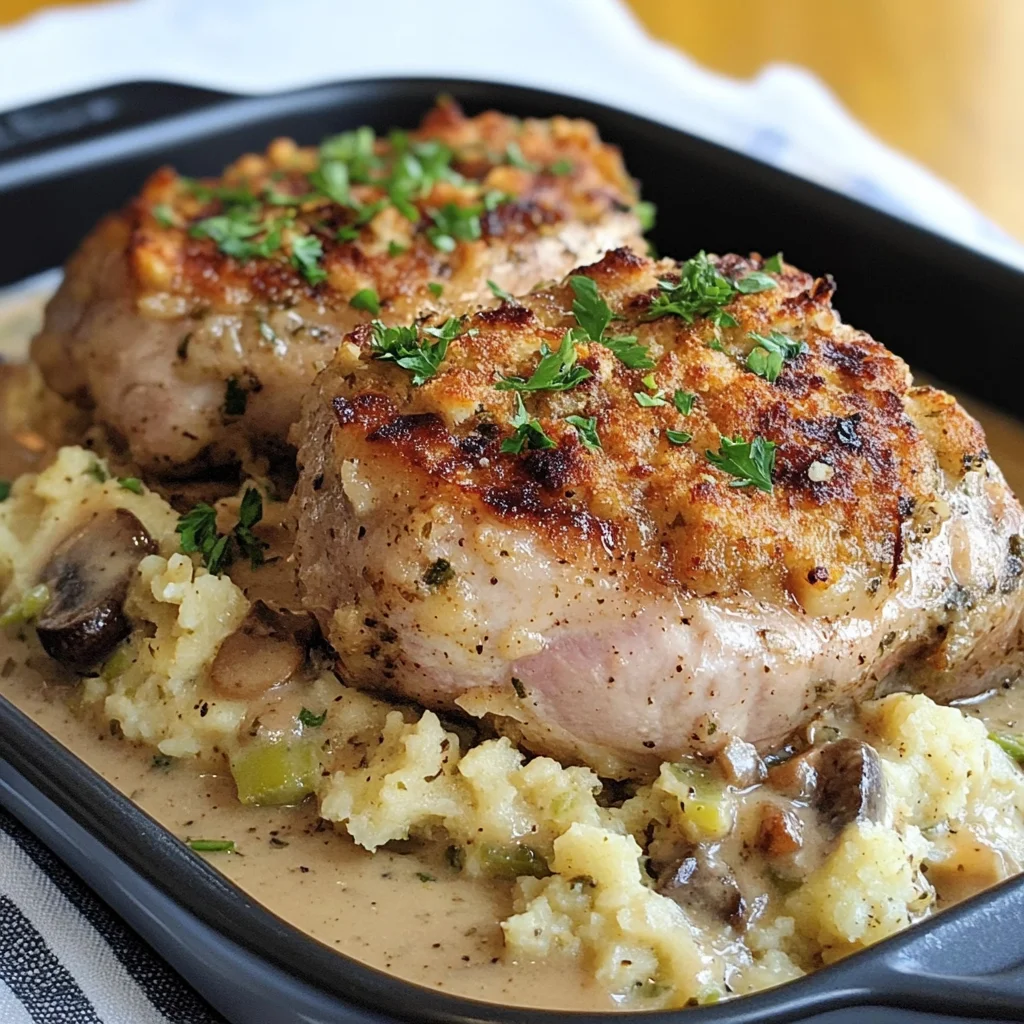 Easy Pork Chops and Stuffing Bake Recipe
