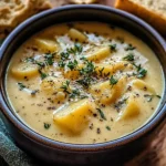 Hearty Cheddar Garlic Herb Potato Soup Recipe