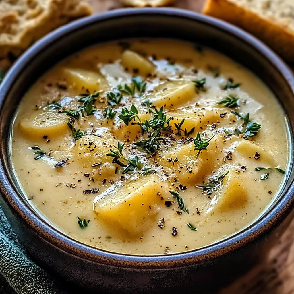 Hearty Cheddar Garlic Herb Potato Soup Recipe