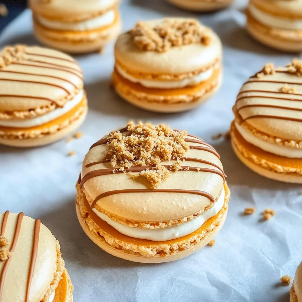 Pumpkin Cheesecake Macarons