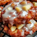 Soft Cinnamon Apple Fritters with Vanilla Glaze