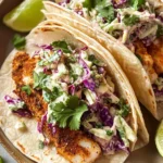 Air Fryer Fish Tacos with Cilantro Lime Slaw