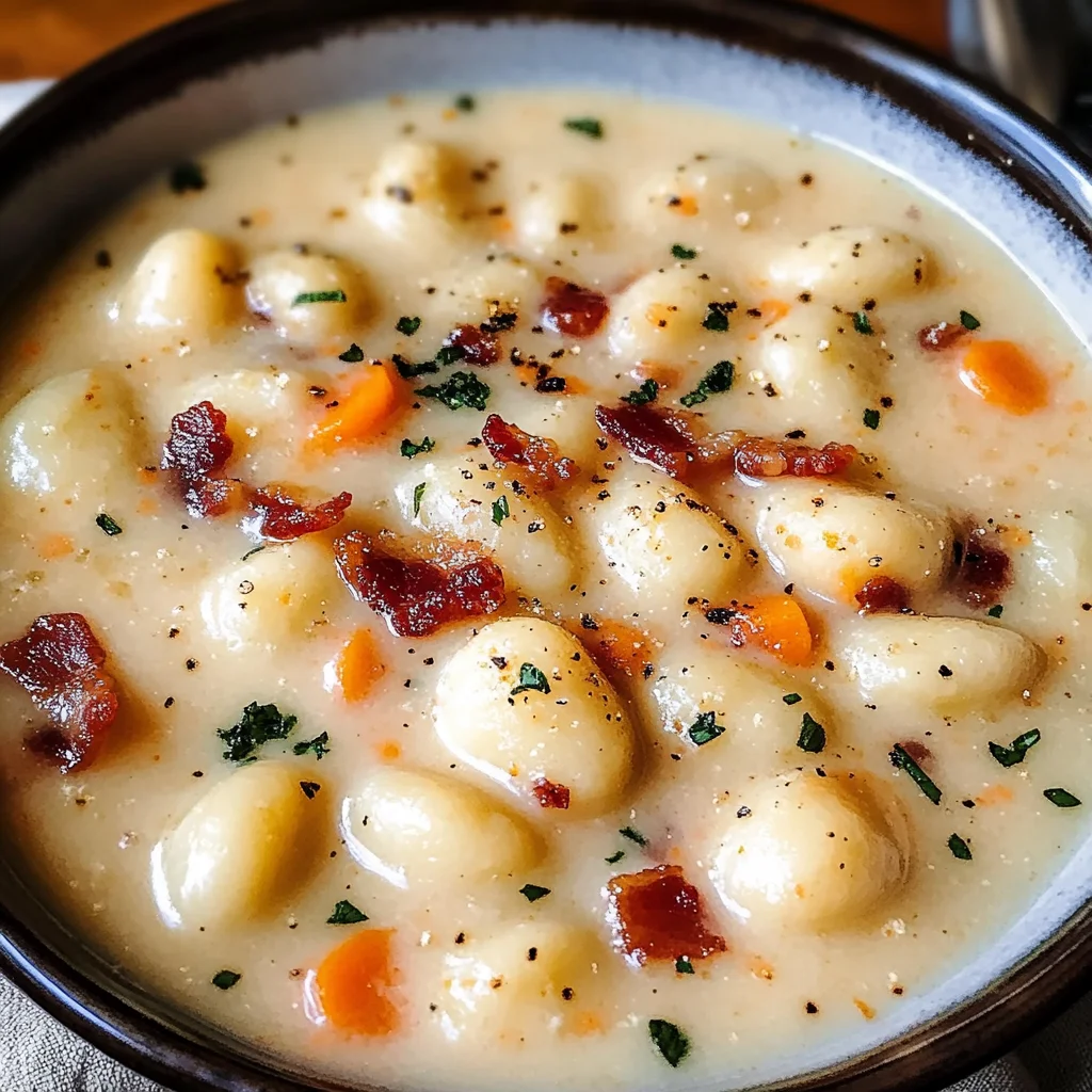 Bacon Cheddar Gnocchi Soup
