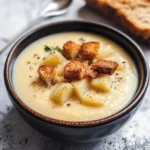 CREAMY ROASTED GARLIC POTATO SOUP (VEGAN)