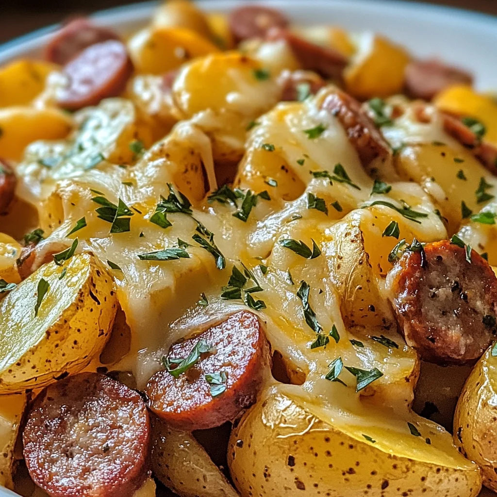 Cheesy Ranch Potatoes and Smoked Sausage
