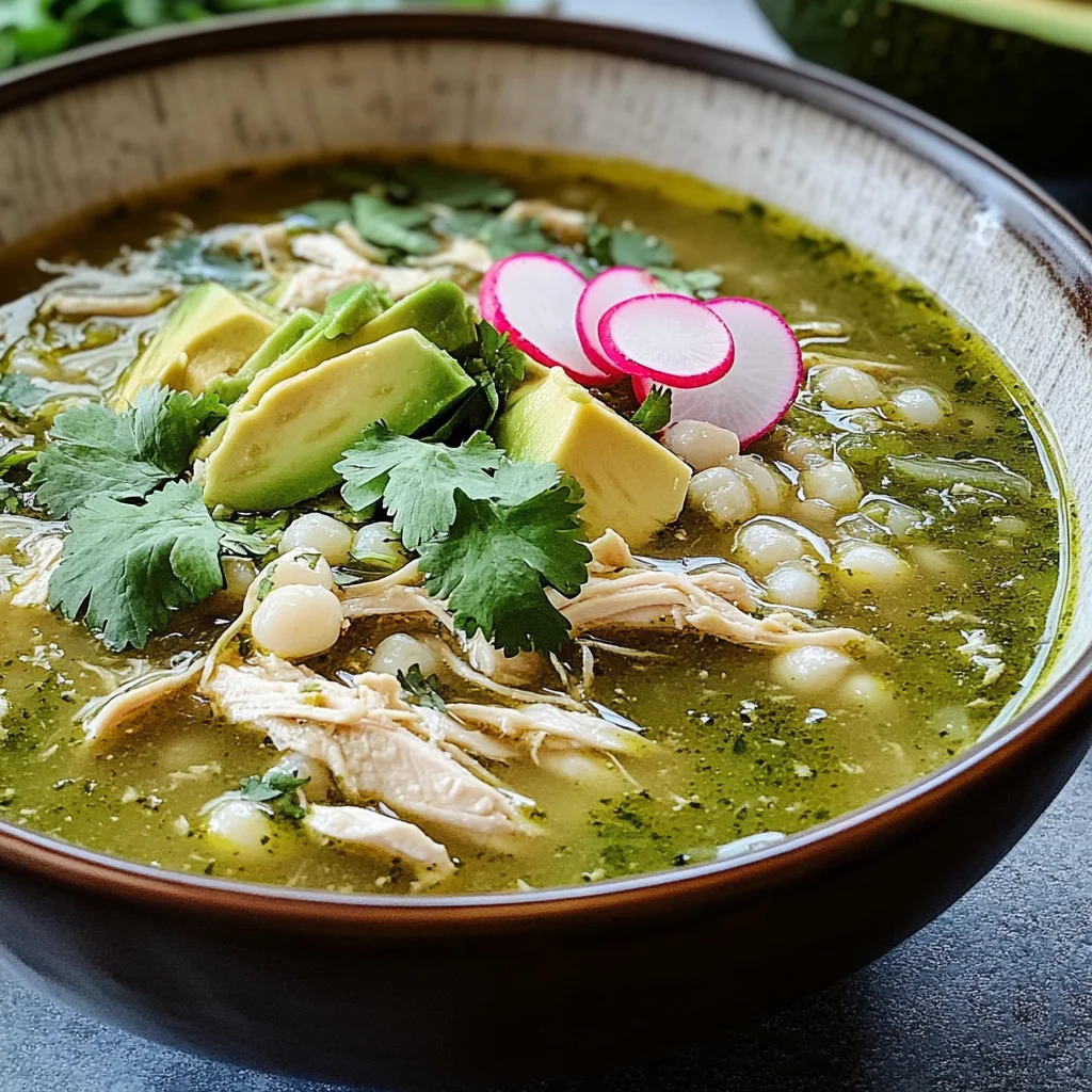 Chicken Pozole Verde Soup (Mexican Green Pozole)