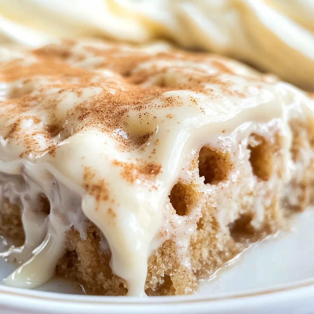 Cinnamon Roll Poke Cake