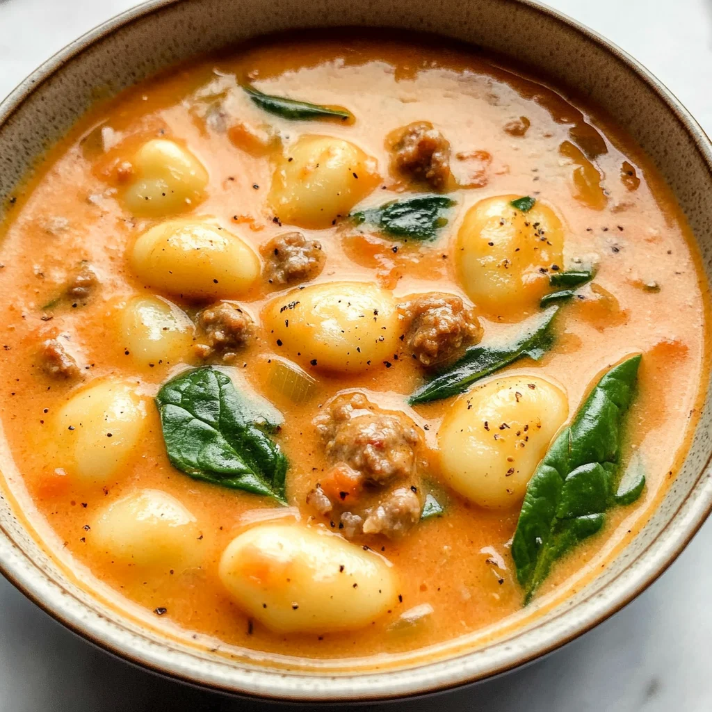 Creamy Italian Sausage Gnocchi Soup