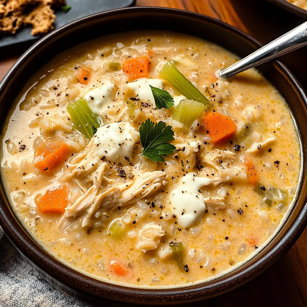 Creamy White Chicken + Rice Soup