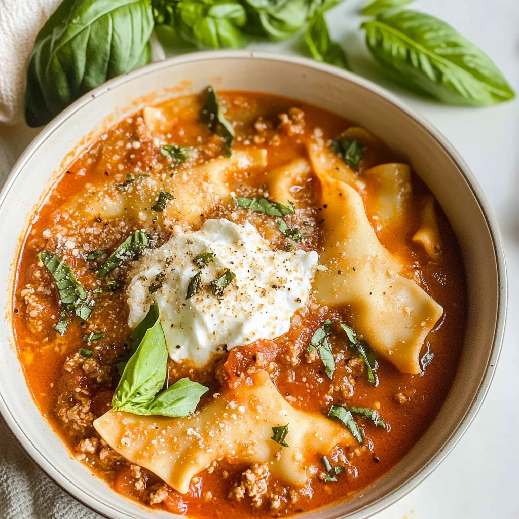 Easy Creamy Lasagna Soup