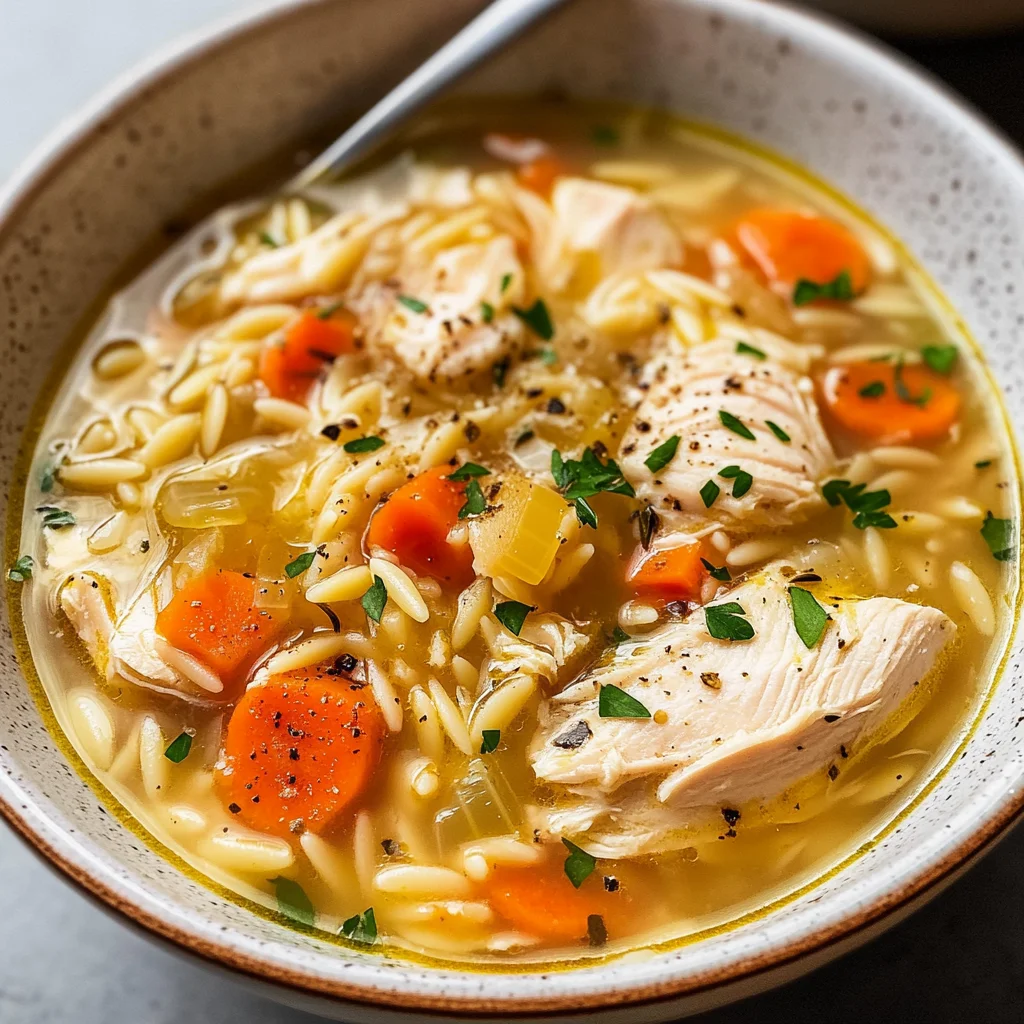 Lemon Chicken Orzo Soup