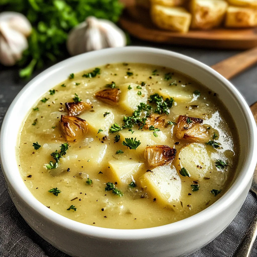 Roasted Garlic Potato Soup