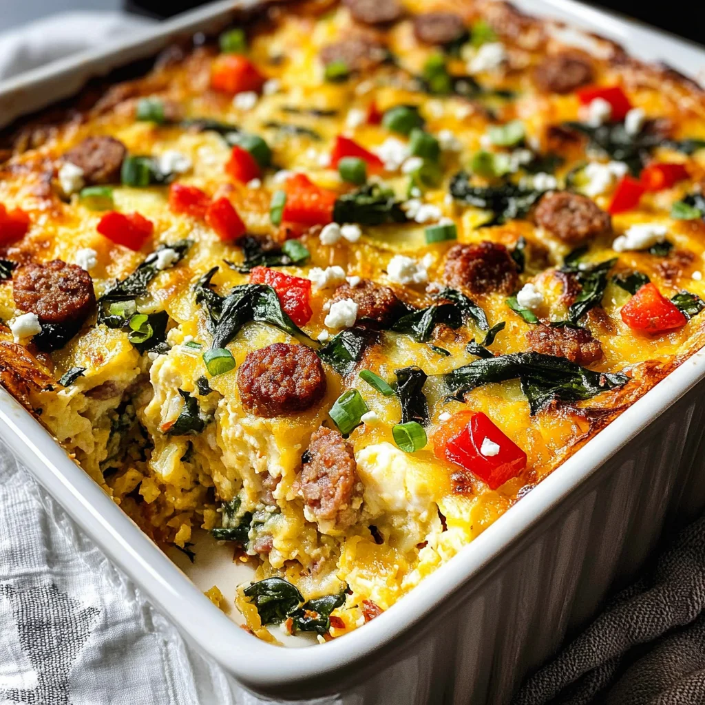 Sausage Hash Brown Breakfast Casserole