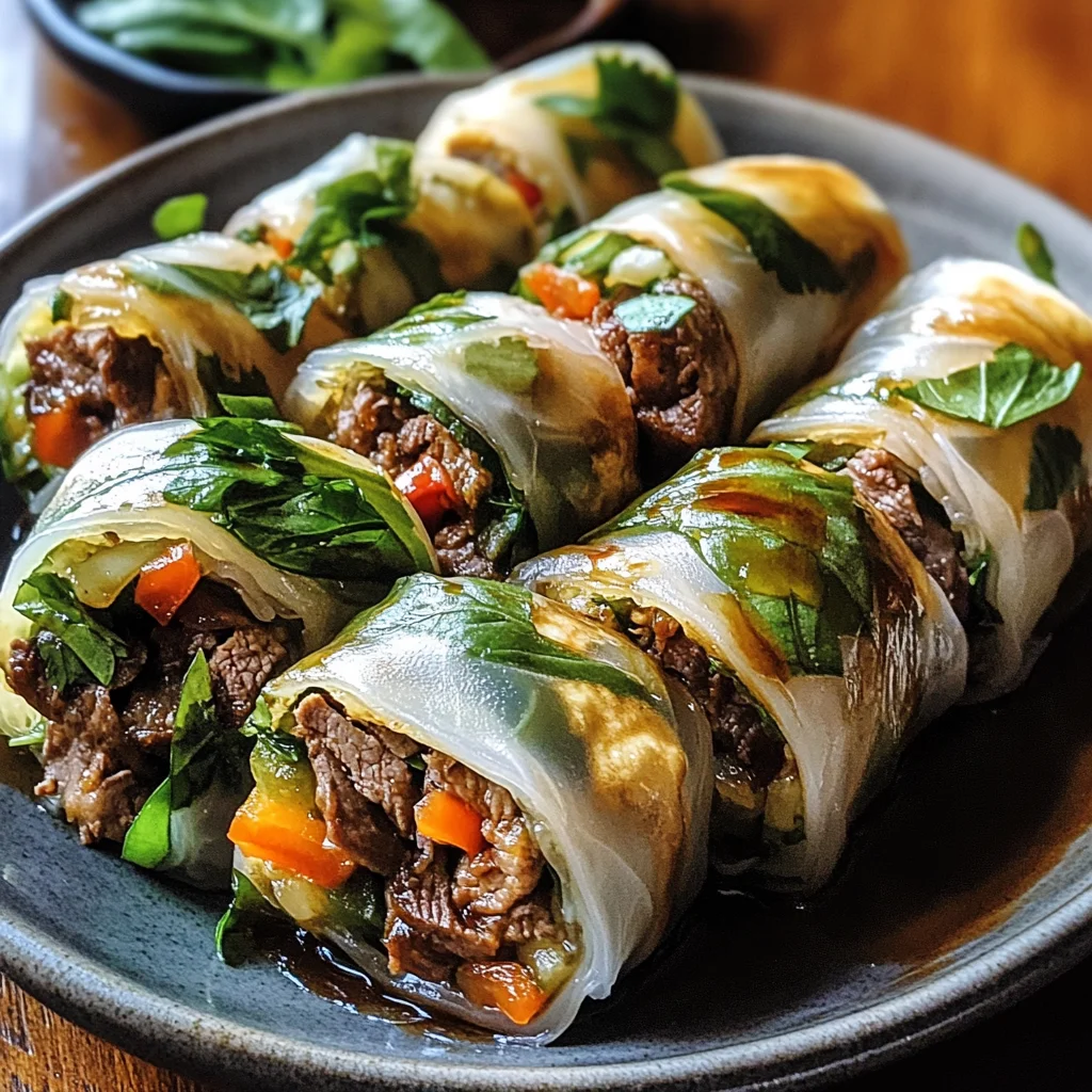 Thai Basil Beef Rolls