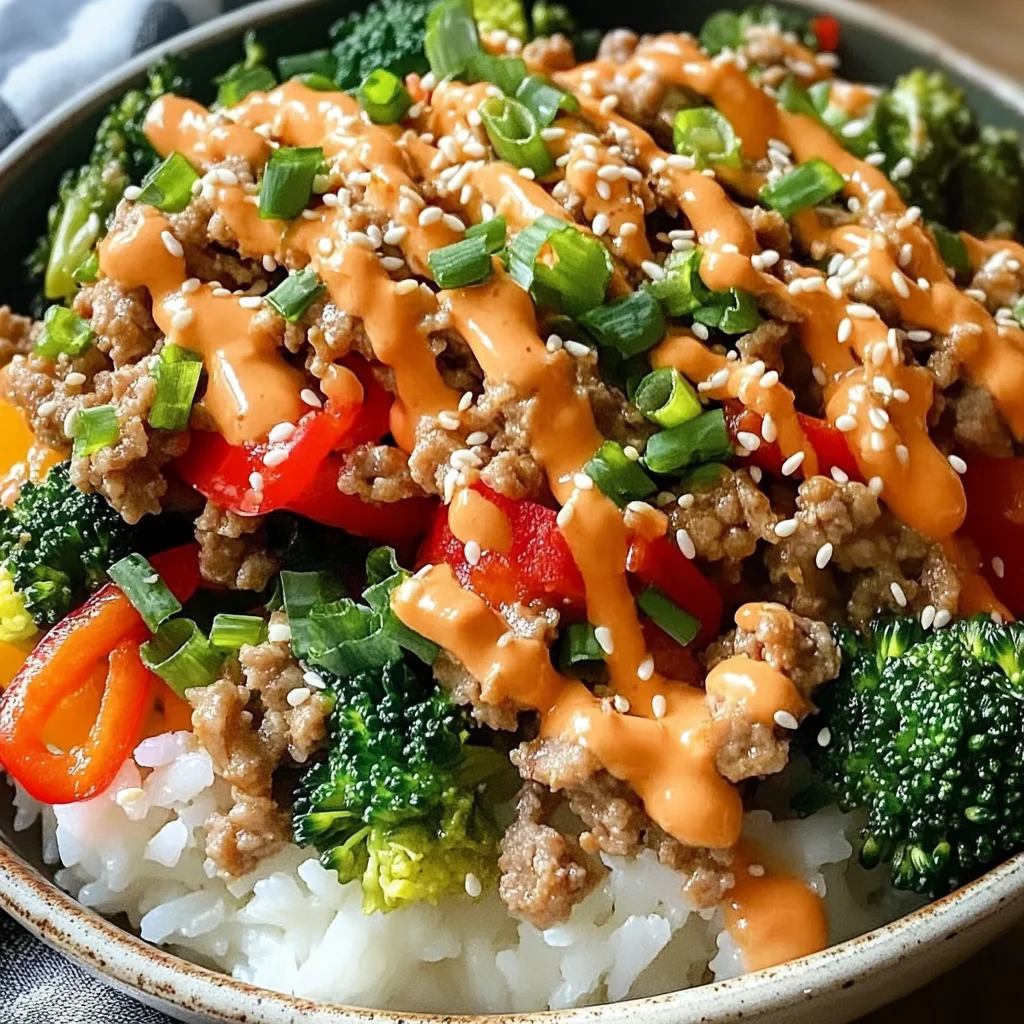 Bang Bang Ground Turkey Rice Bowls