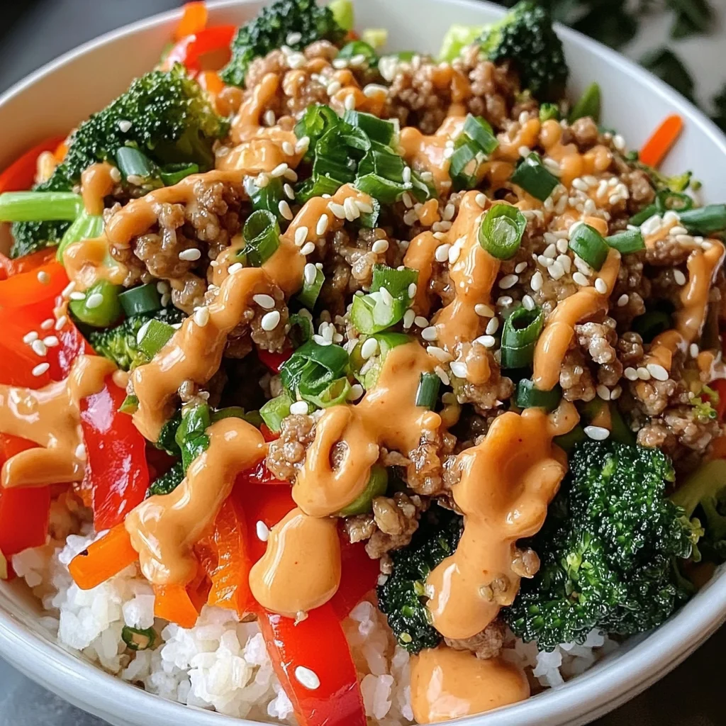 Bang Bang Ground Turkey Rice Bowls