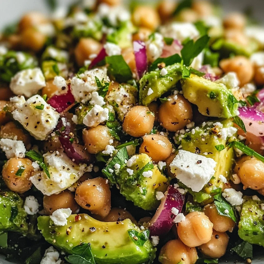 Chickpea Feta Avocado Salad