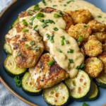 Creamy Lemon Butter Chicken with Crispy Zucchini Delight