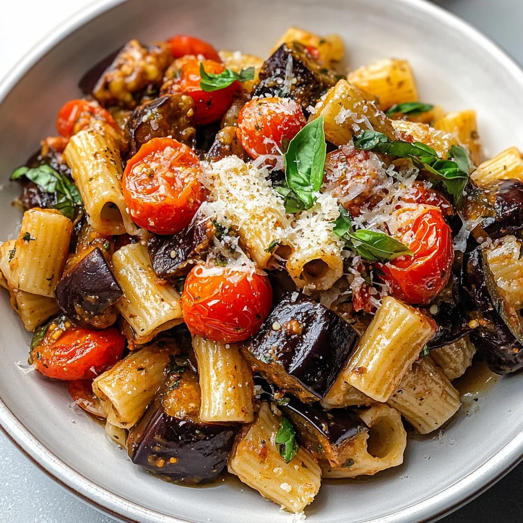 Eggplant and Fresh Tomato Pasta