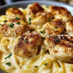 Garlic Butter Chicken Bites with Creamy Parmesan Pasta